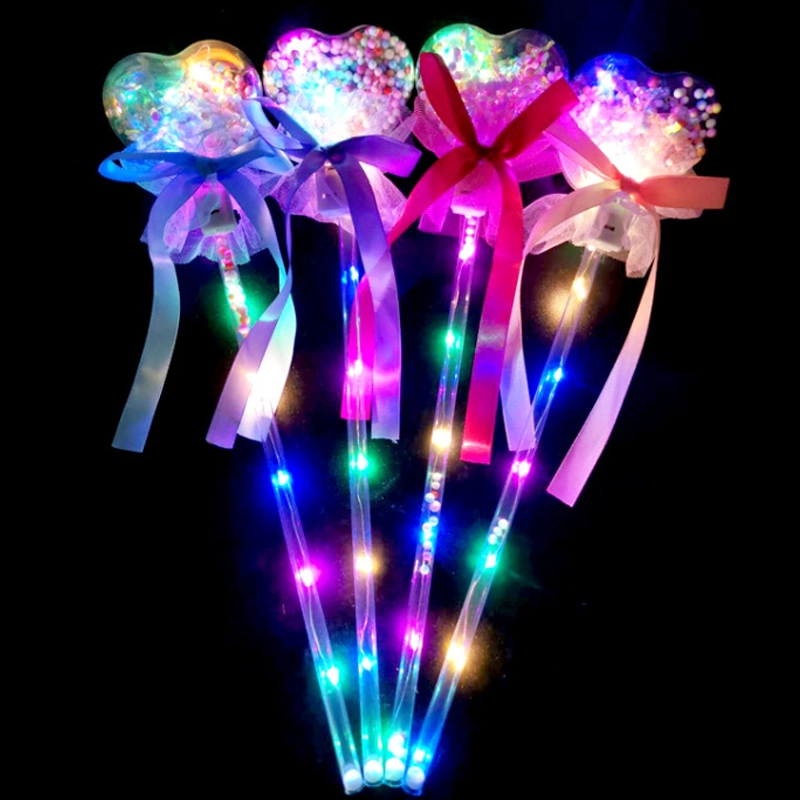 Flashing Stick Ball Flashing Handles Plastic Glowing Magic Wand LED Flashing Fairy Stick Toy