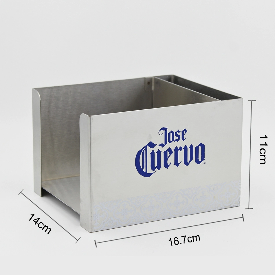 Jose Cuervo 304 Stainless Steel Multi Functional Metal Napkin Holder Tissue Box Straw Organizer Bar Caddy