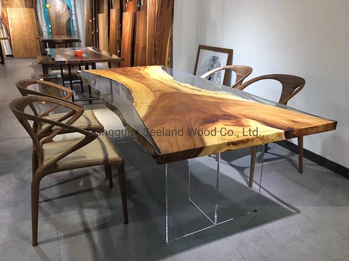 Custom Monkey Pod (Texture Suar) Wood Table à manger haut de page avec des meubles de luxe de Live Edge
