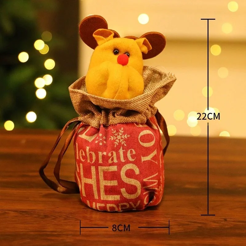 Christmas Burlap Candy Bag Cloth Drawstrings Wedding Xmas Christmas Favors Party Decorations