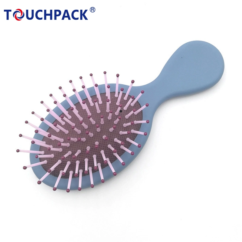 Hot Sale Rubber Handle Plastic Cushion Detangling Wet and Dry Hair Brush