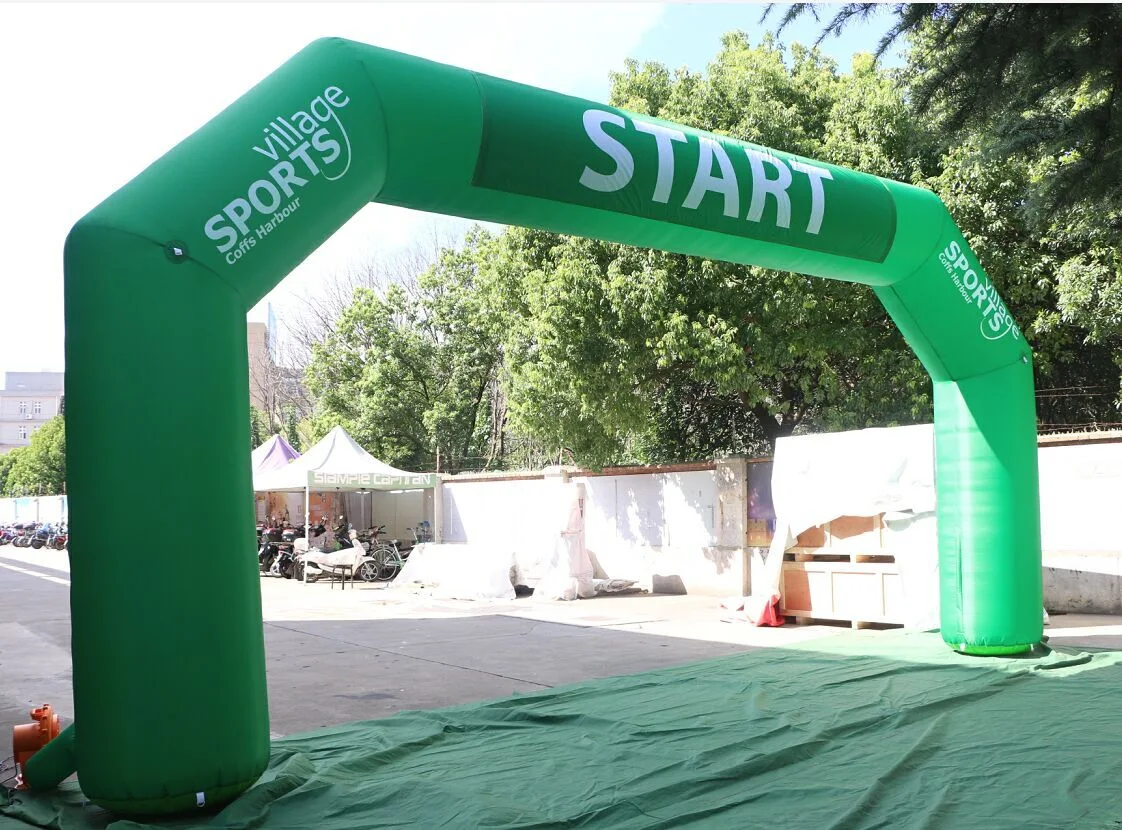 Inflatable Running Arch with Logo Print, Top Quality Sealed Inflatable Arch/Finish Line/Start Line with Hanging Banner