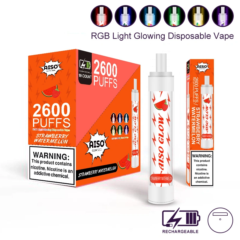 Bestseller 2600puffs LED Licht Einweg elektronische Zigaretten Vape Pen