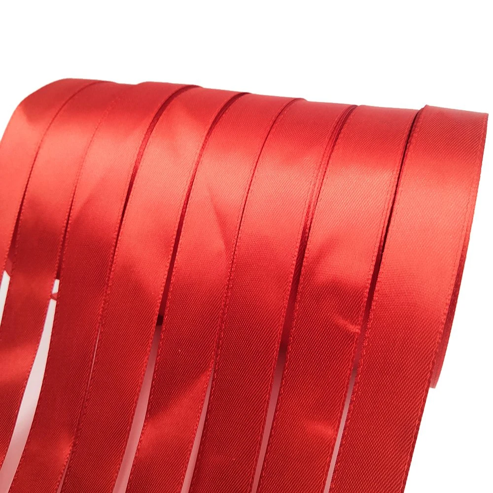 Hot Sell 75mm Custom Logo Satin Ribbon Manufacturers 18mm Diagonal Satin Ribbon Gold for Flower