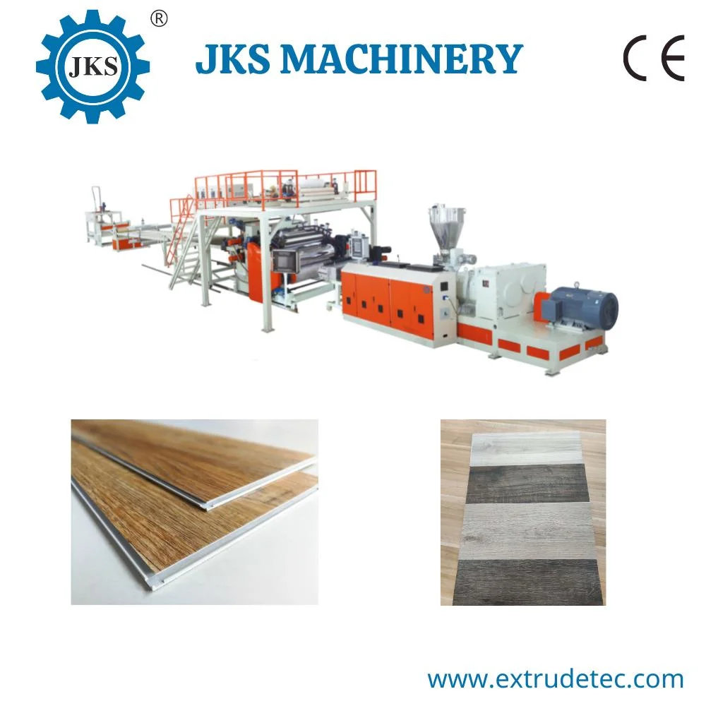 Conical Twin-Screw Extruder Spc PVC Flooring Extrusion Machine, Plastic Extrusion Machine Extruder