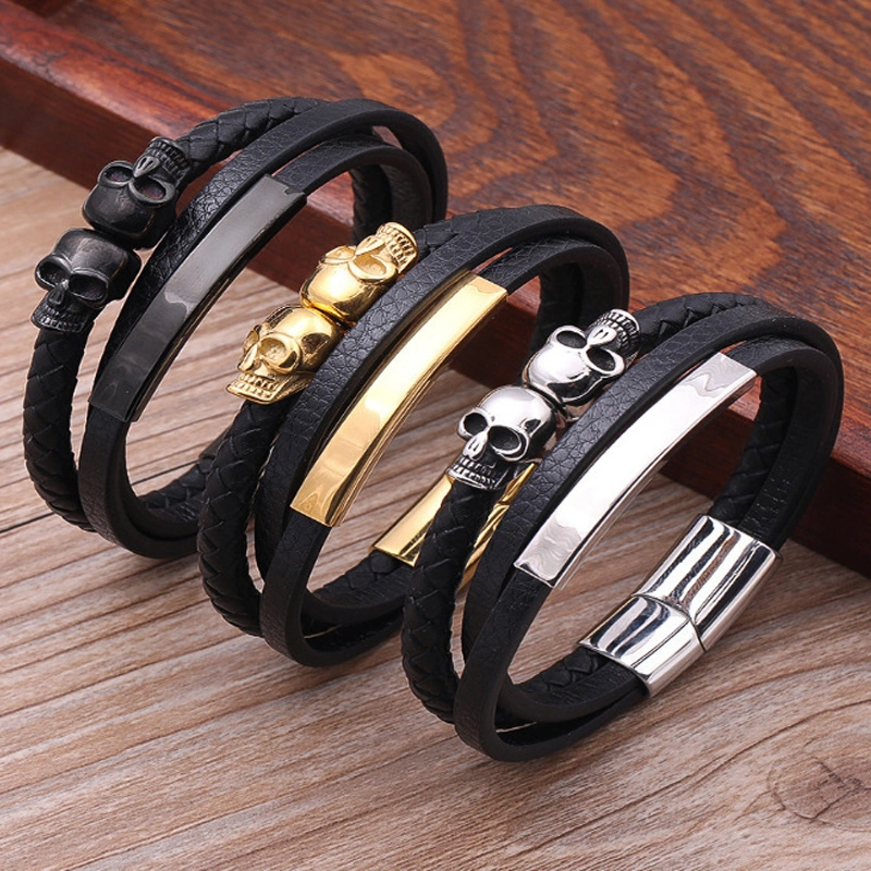 Fashion Stainless Steel Genuine Leather Jewelry Chain for Men (CF-LDB-003)