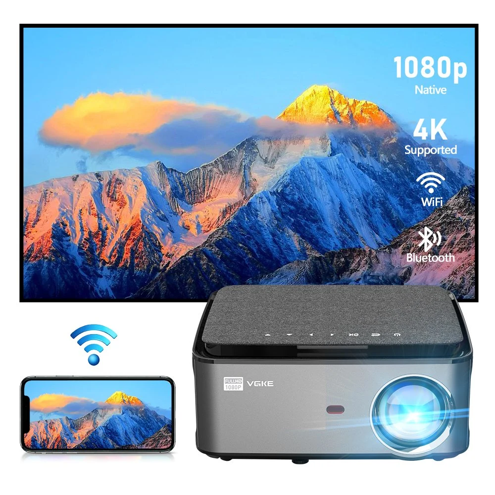 Portable Mini HD 720p LED Support Wireless Mirror Screen Home Theater LED LCD Projector Android 9.0 Proyector 120 Inch Projection Screen Video Cinema Projector
