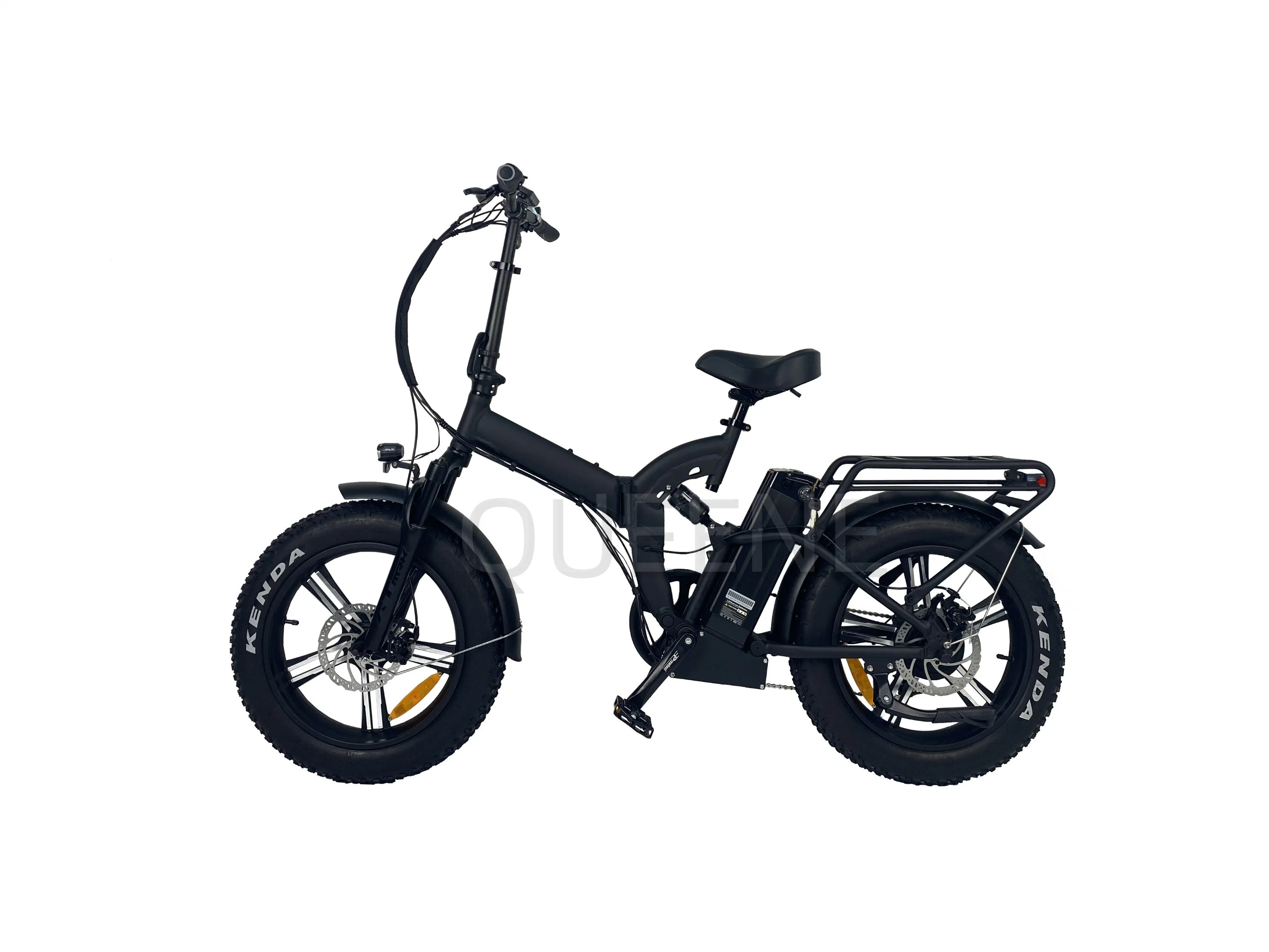 Queene Low Step Thru Ebike Folding 48V Lithium Battery Electric Dirt Beach Cruiser Bike for Adults