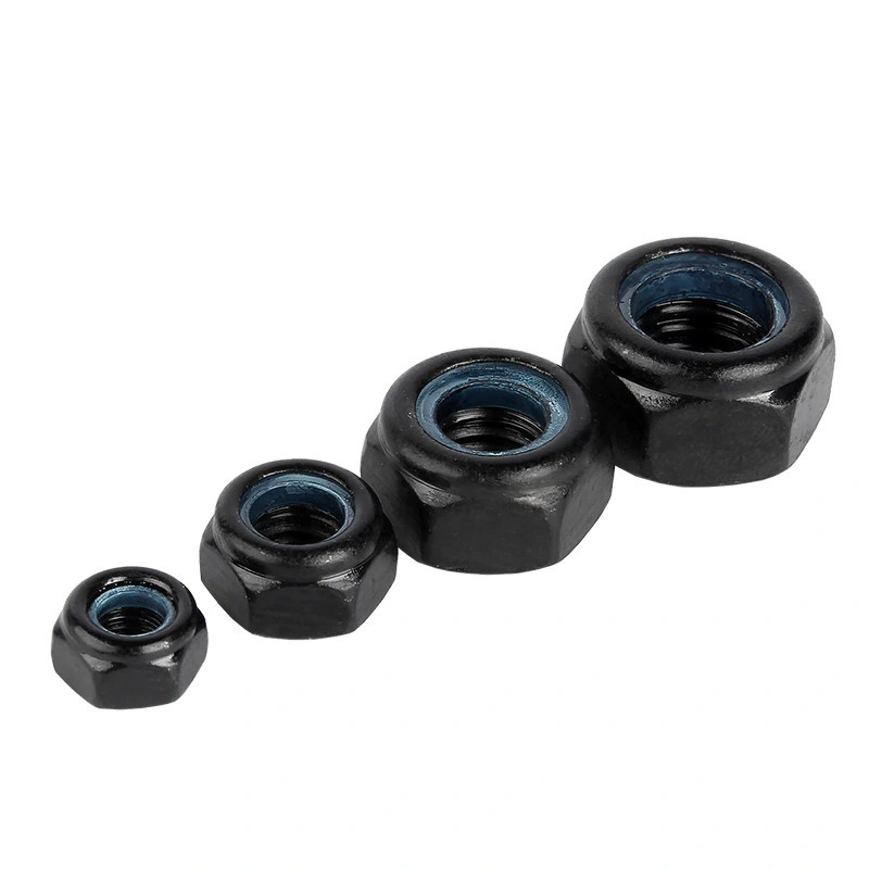 Hex Nut Nylon Insert Lock Nuts DIN985 Black Zinc Plated