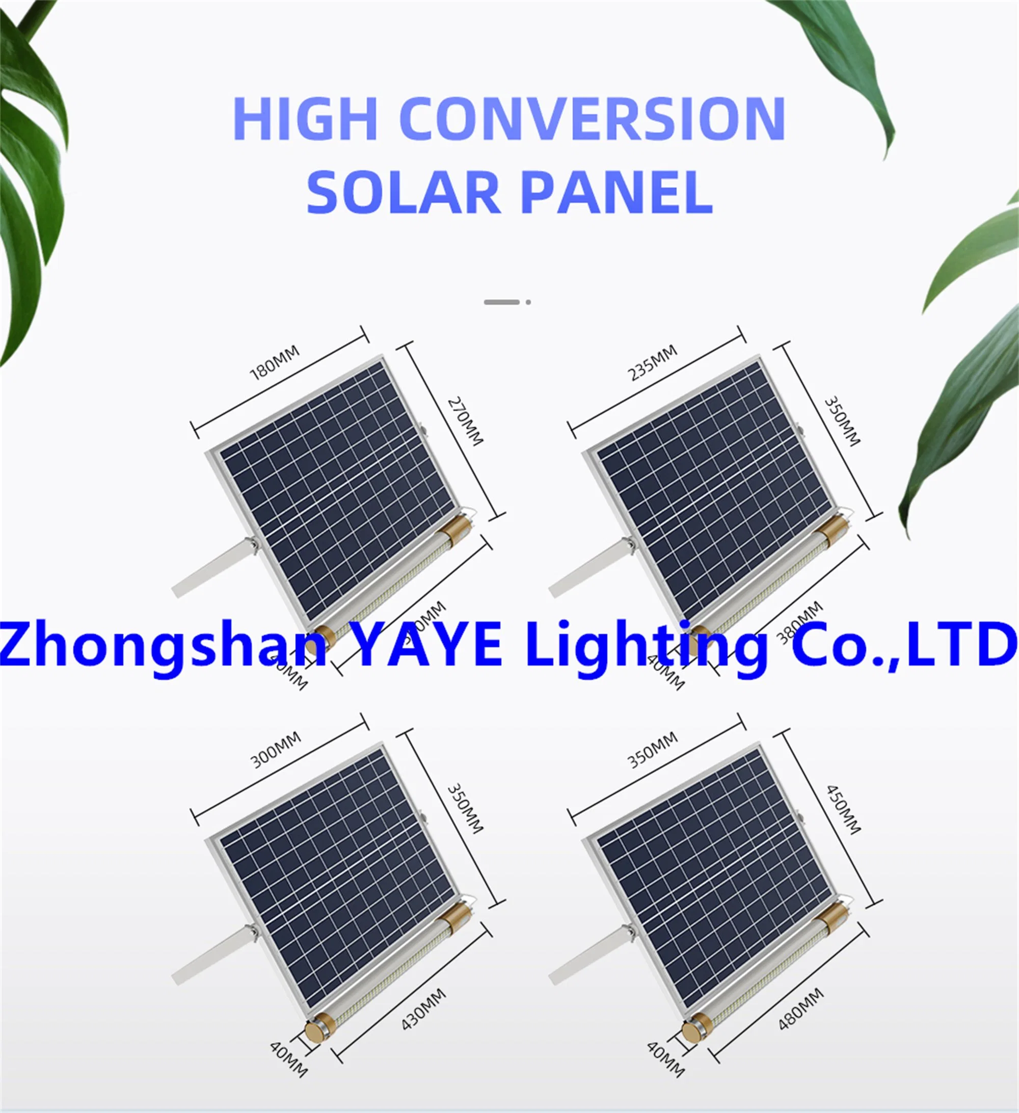 Yaye 2023 Supplier Price CE/RoHS 50W/100W Outdoor Waterproof IP66 Panel T8 Solar Tube Light with 30/60/90/120cm 3 Years Warranty/2000 PCS Stock