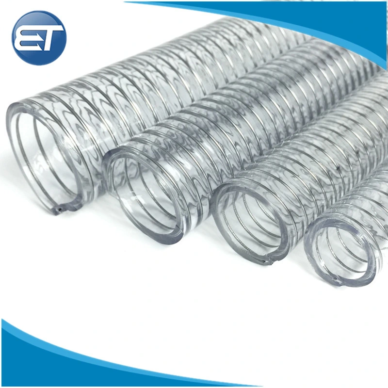 PVC Steel Wire Reinforced Suction Hose Pipe Tube for Transfer Water Oil Powder Granules