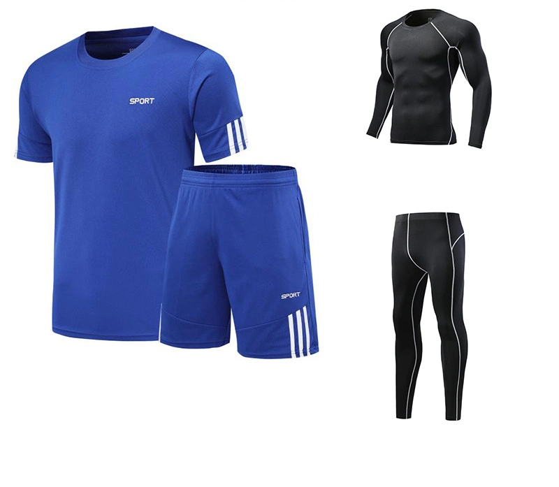 Vestuário de futebol simples para criança Quick Dry Sportswear 4 Pices Conjunto de camisolas