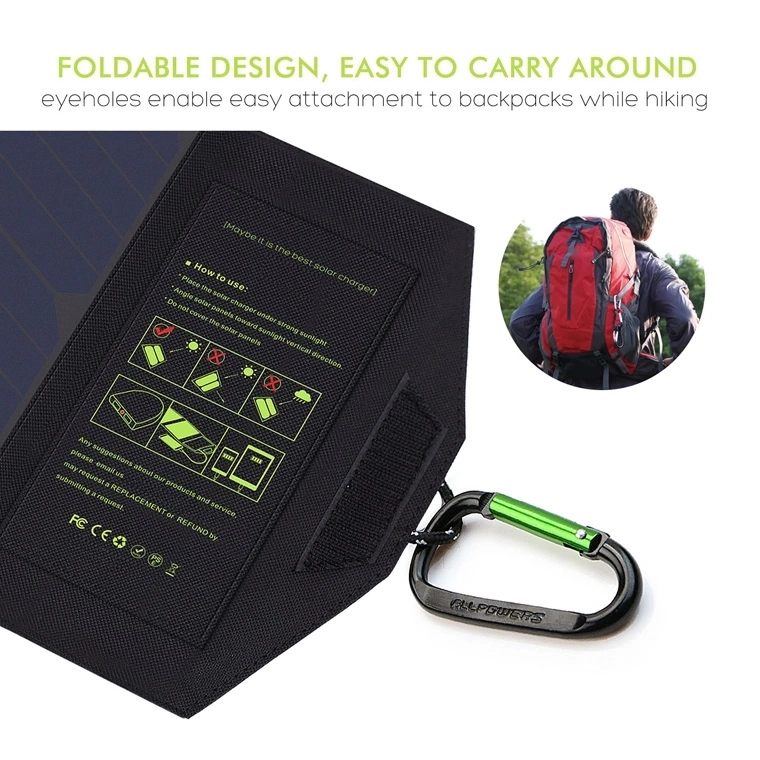 21W Sunpower Foldable USB DC Mobile Phone Power Bank Portable Solar Charger Bag Print Logo