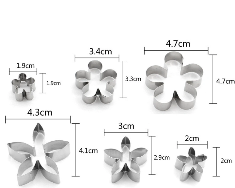 12 Pieces Cookie Cutters Biscuit Cutters Flowers Leafs Fondant Cutters Cake Decoration Tool Esg14396