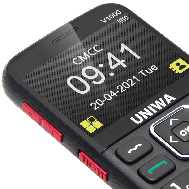 Клавиатура 4G Телефон Uniwa V1000 2.31 дюйма экран Большая кнопка Бренд 4G Senior Bar Cell Phone для пожилых людей с Sos Батарея на 1700 мА/ч.