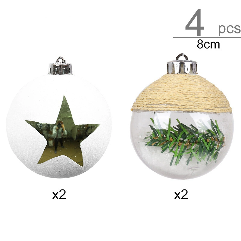 2023 White Green Clear Decorative Hanging Christmas Tree Ball Ornaments