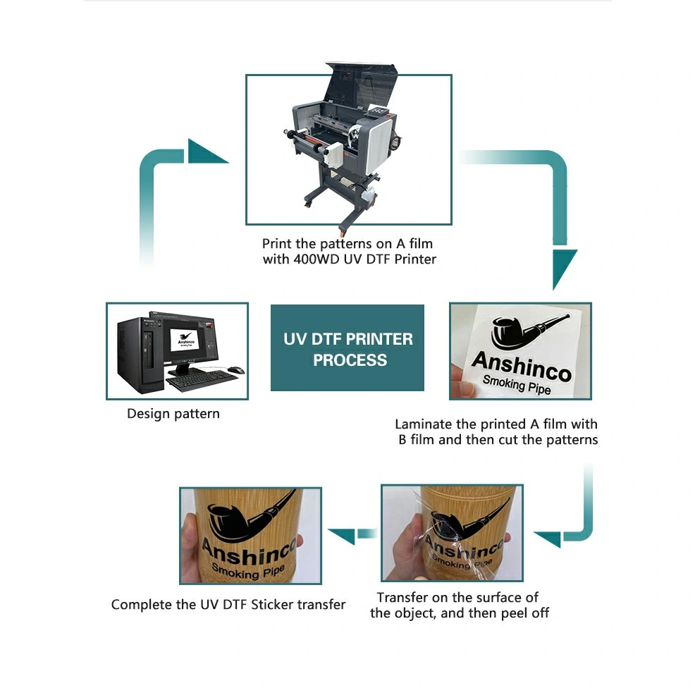 Udefine Hot Sell High quality/High cost performance  A3 Uvdtf with Double XP600 Printhead Ab Film DIY Crystal Sticker Printer