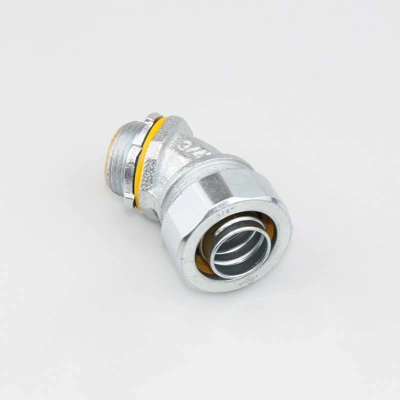 1/2 3/4 1 in 45 Degree Liquid Tight Connector Flexible Conduit Fittings