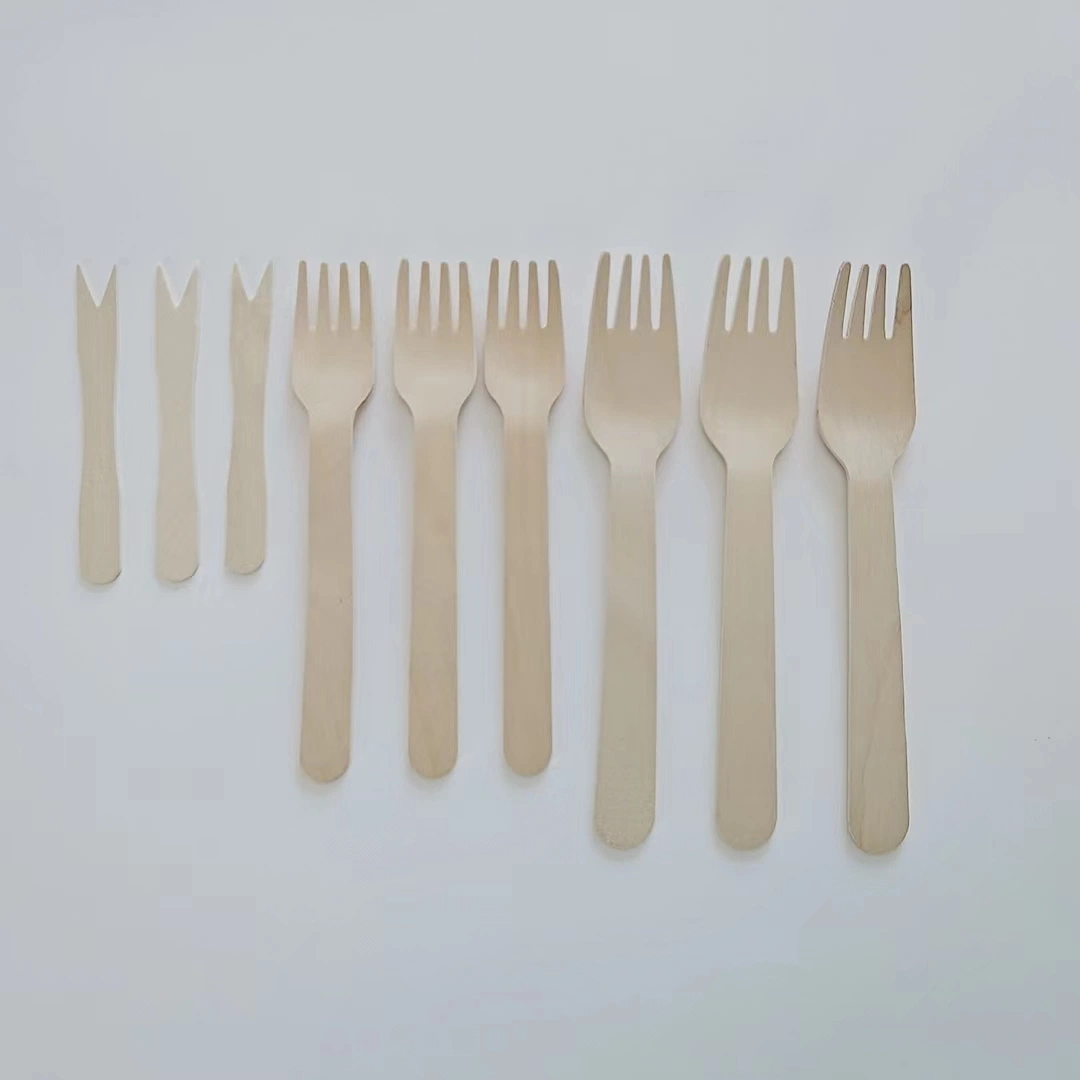 Nuevo diseño de tenedor y cuchara de madera ecológicamente degradables menaje de cocina de Shandong China