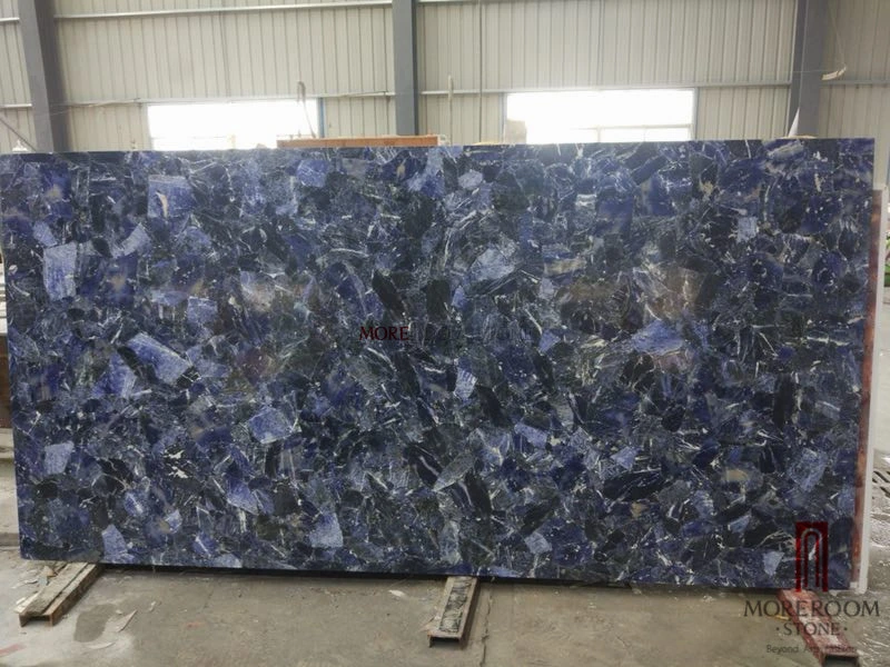 Gemstone Big Sodalite Azul Bahia Blue Granite Marble Slab