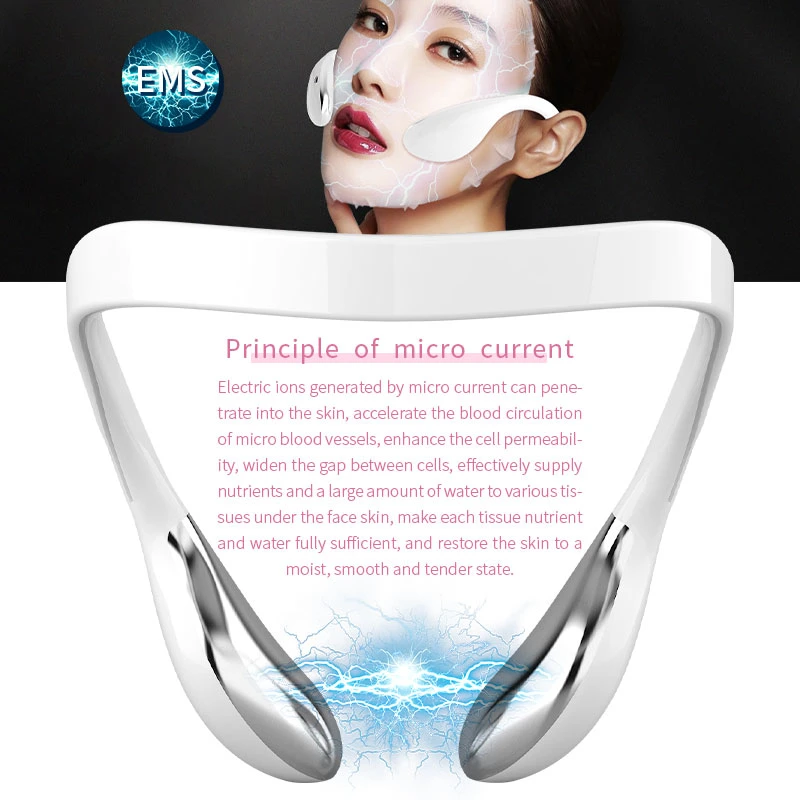 Home Use Equipamento de beleza beleza EMS Micro do dispositivo actual Instrumento Facial Fina de emagrecimento Forma de V Face Máquina de massagem de elevação