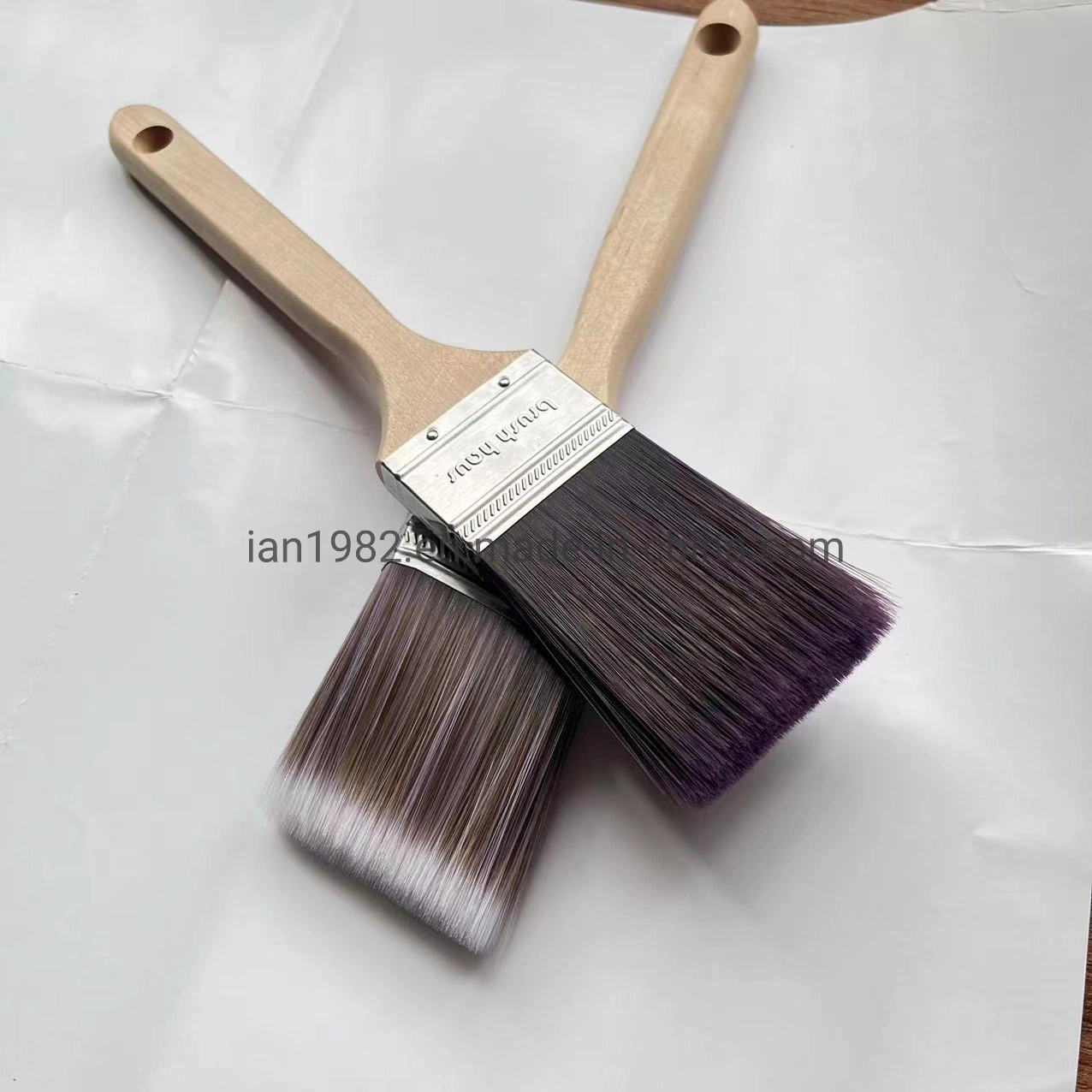2" en línea recta con la empuñadura de Longwood de filamentos de color púrpura Brocha Manufacuture