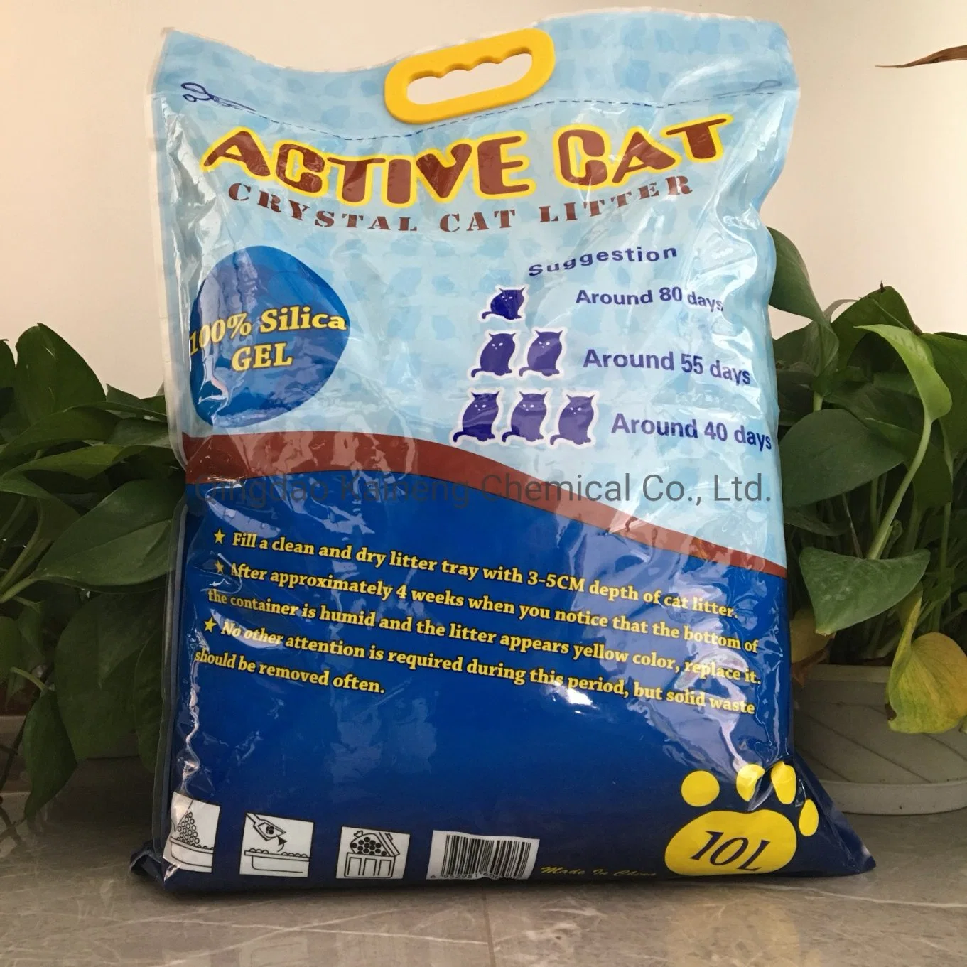 Gel de silice Litière pour chat ajoute bleu