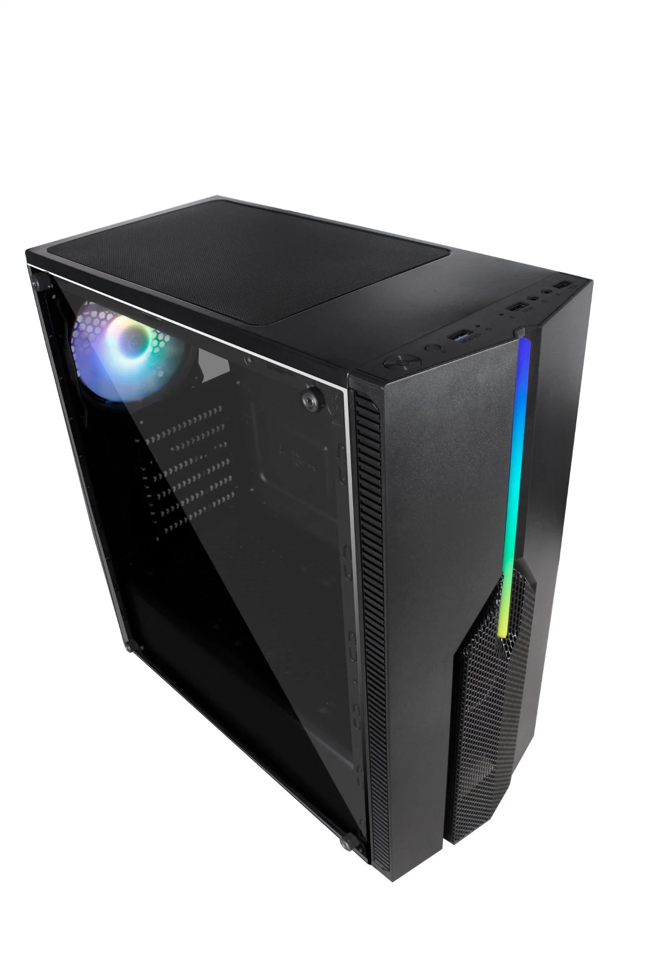 Hot Sale ATX Computer Part PC Desktop Computer Case with RGB Strip Design