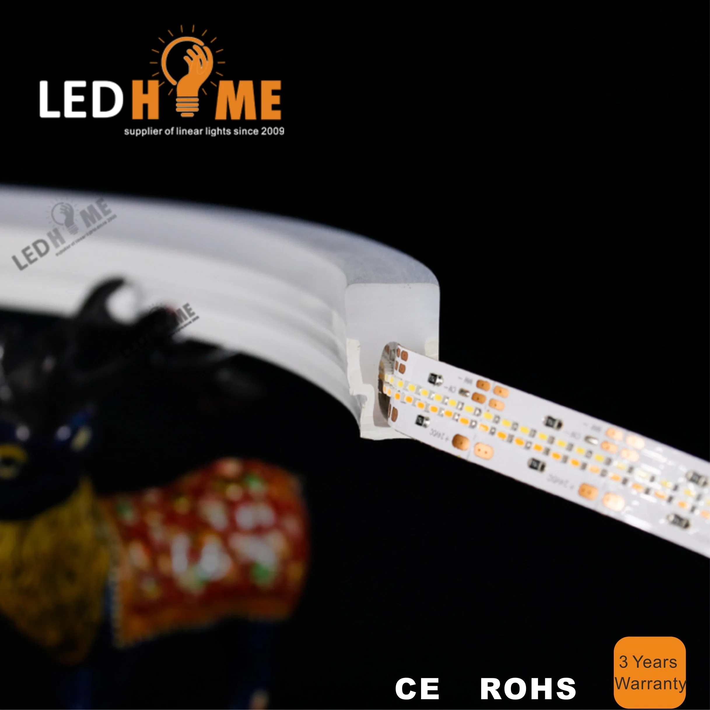 LED de vista lateral, Neon Flex Light, à prova de água, IP67, silicone puro Iluminação LED do tubo