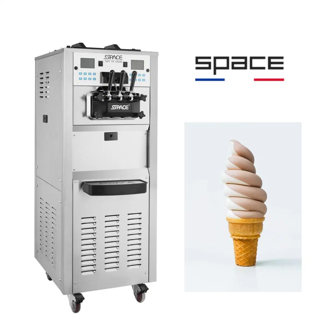 Machine à crème glacée molle approuvée CE ETL Space avec 3 buses Machine à yaourt glacé