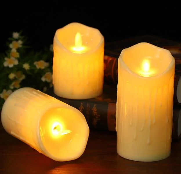 3*AAA Battery Used Ceresin Wax Material LED Tea Light Wedding Decoration LED Candle