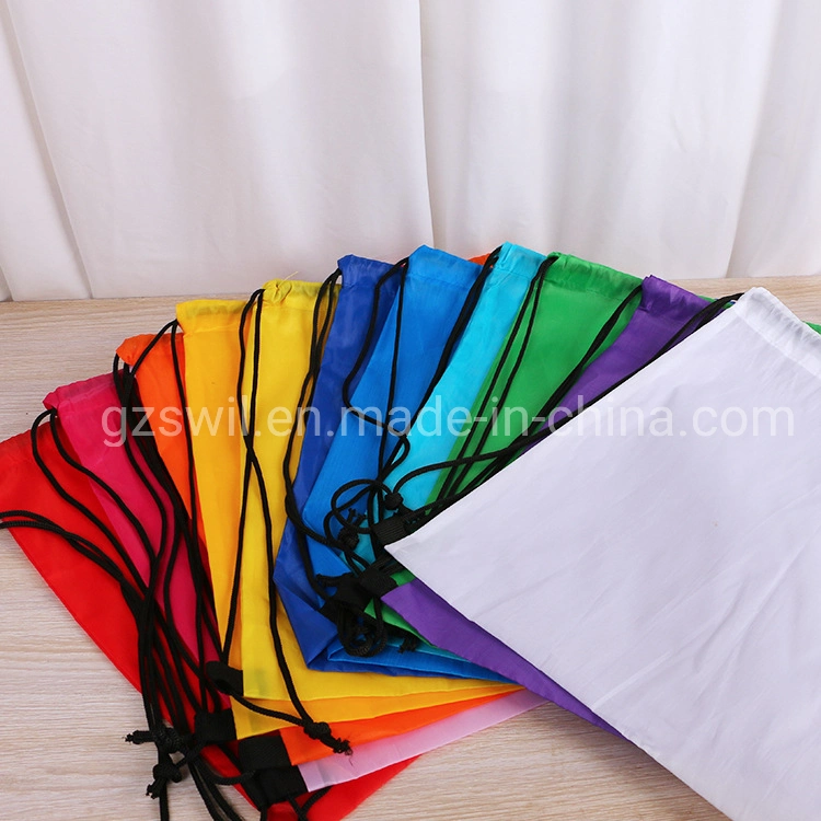 Fashion Promotion Exhibition Decoration Polyester Nylon Sports Backpack Drawstring Bag