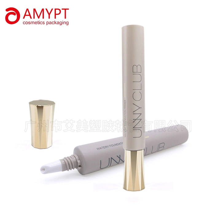 Customized Long Nozzle Eye Cream Squeeze Tube with Big Gilded Cap