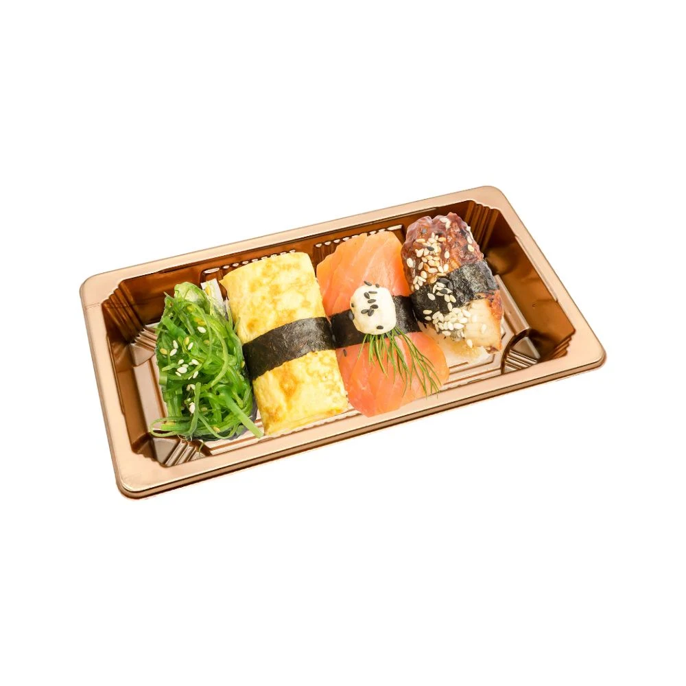 Fabrik Preis Großhandel/Lieferant Lebensmittelqualität Kunststoff Verpackung Gold Sushi Togo Fach