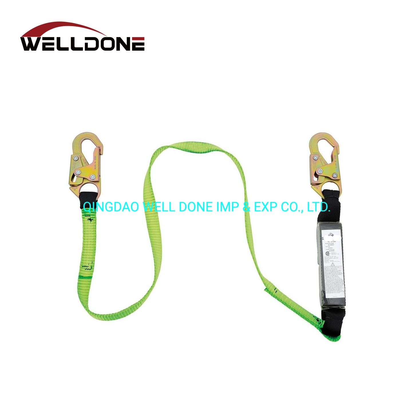 La protección contra caídas de poliéster resistente a golpes del absorbedor de energía simple/doble cordón de seguridad EN355