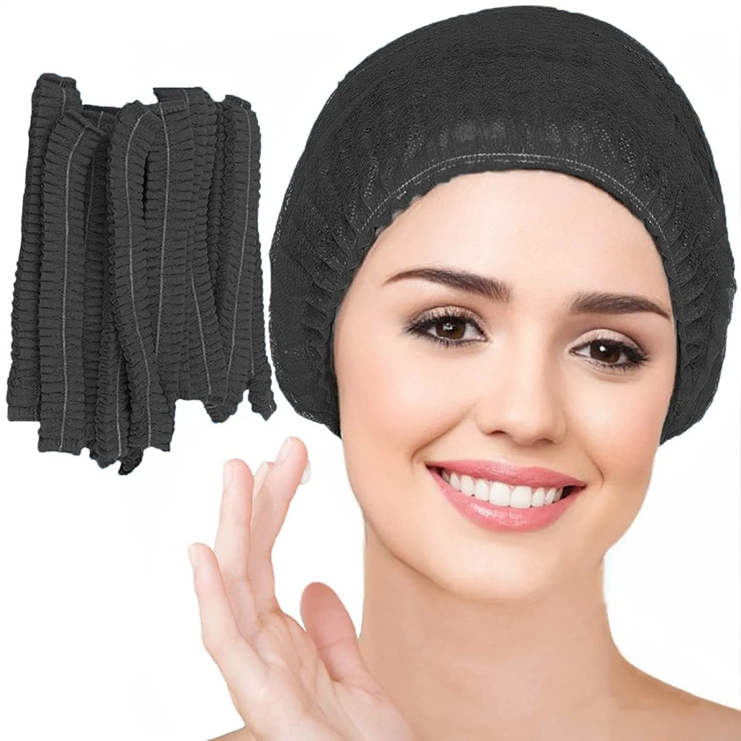 Disposable Hair Nets, Elastic Head Cover, Bouffant Caps, Sanitation Head Cover for Food Service, SPA Men & Women