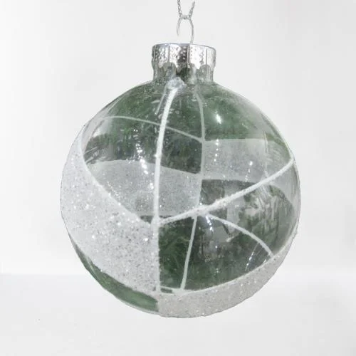 Promotion de la bille de verre transparent de Noël peint Christmas Ornaments Décoration de Noël