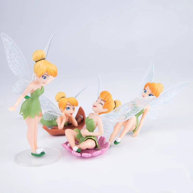 4PCS/Set Fairy Action Figure Toys for Kids Birthday Cake Decoration Gift