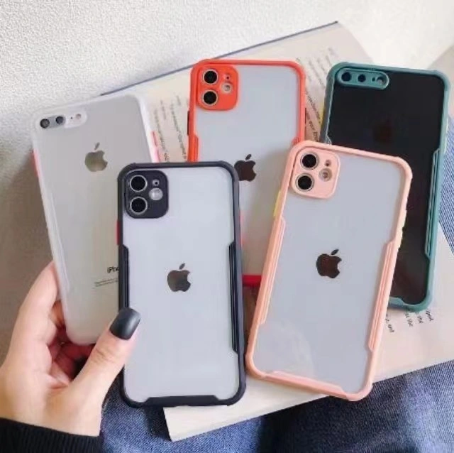 19 años de fabricación de caso 2 en 1 PC de TPU híbrido Fundas para teléfonos Clear Color Frame para iPhone 14 13 12 11 X Max xr 8 7 Plus Cover a prueba de golpes móvil Vaciado trasero