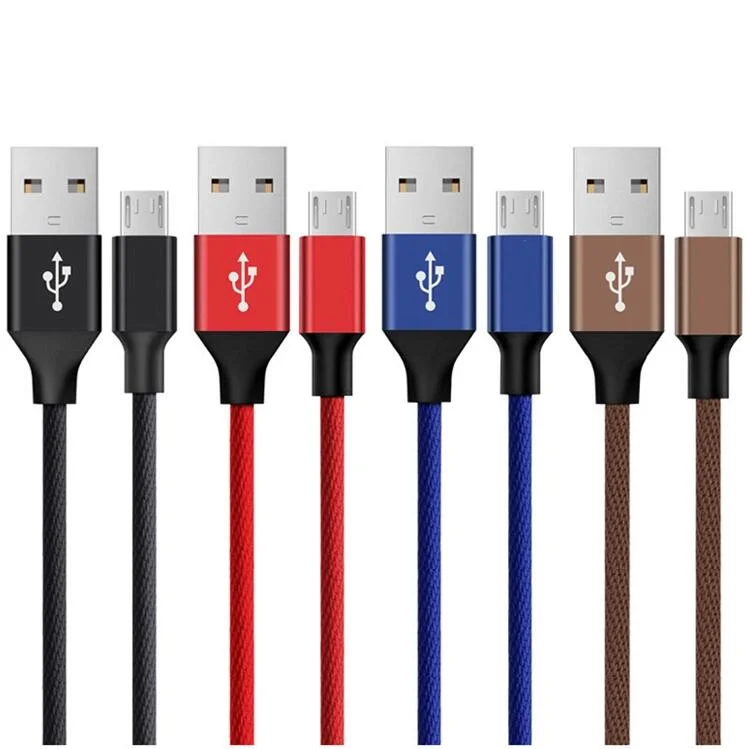 Carregador rápido colorido para celular com cabo de dados de sincronização Tipo 5 Pin Micro USB.