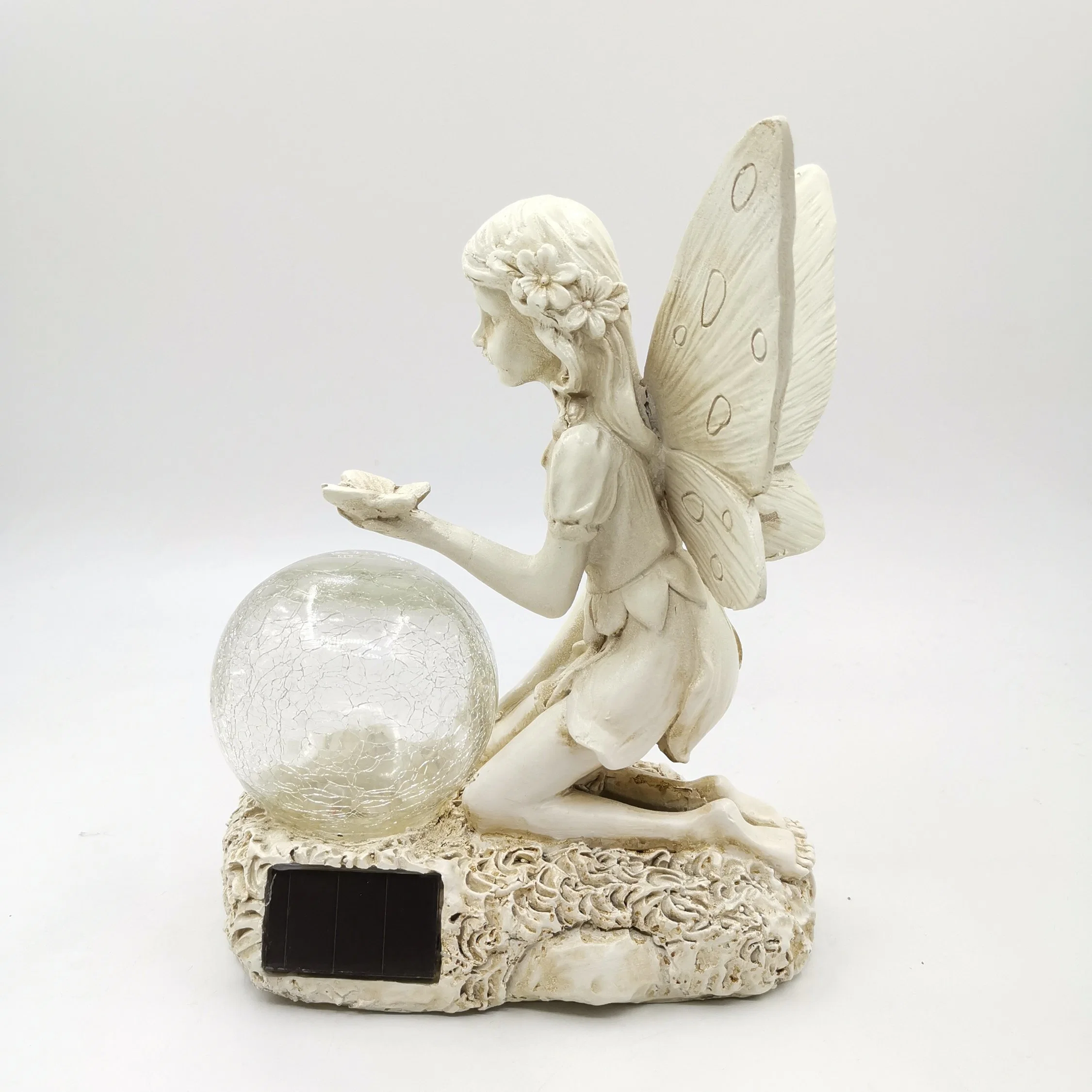 Angel Solar Garden Resin Light Statue Solar Garden LED Lighting for Outdoor Decorative Using