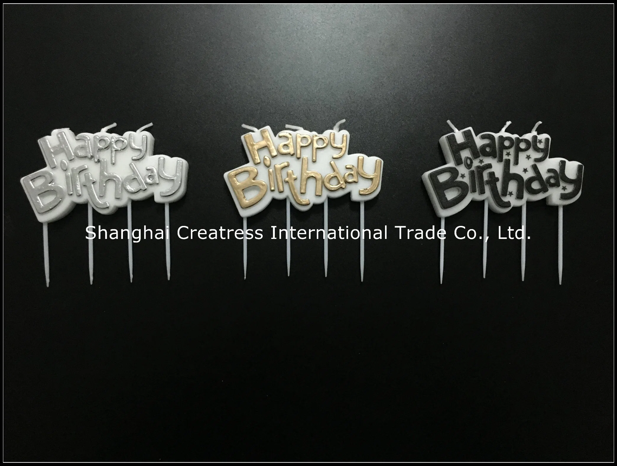 World Best Selling New Silver Pure Paraffin Wholesale/Supplier Factory Art Letter Happy Birthday Candle