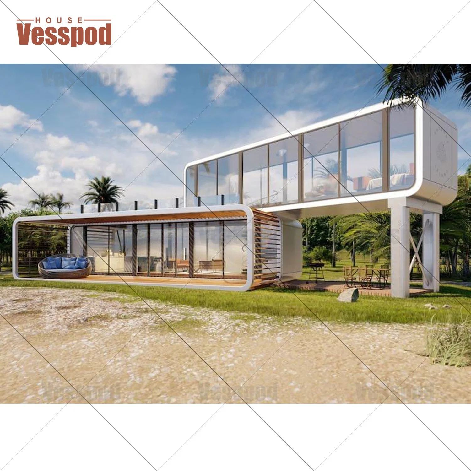 O Aluminium Glass Prefab House Ghana Prefab abriga a Beer Bar Store Café