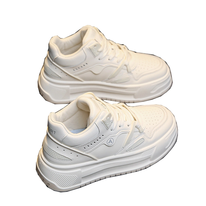 New Version High Top White Shoes Female Footwear Thick Soles All Casual Sports Sneaker