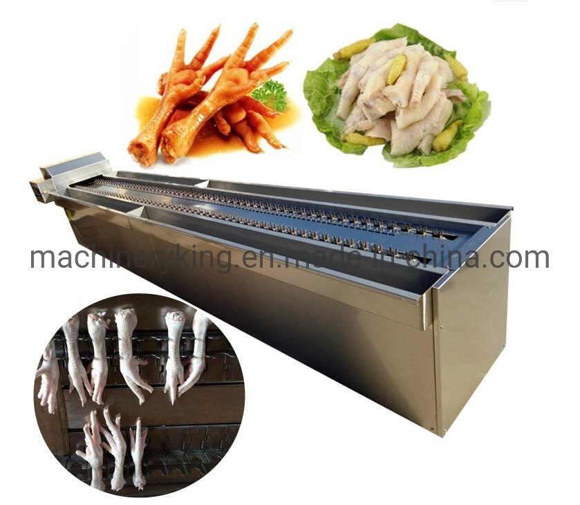 Commercial Full Automatic Chicken Feet Skin Removing Cutting Cleaner Equipment