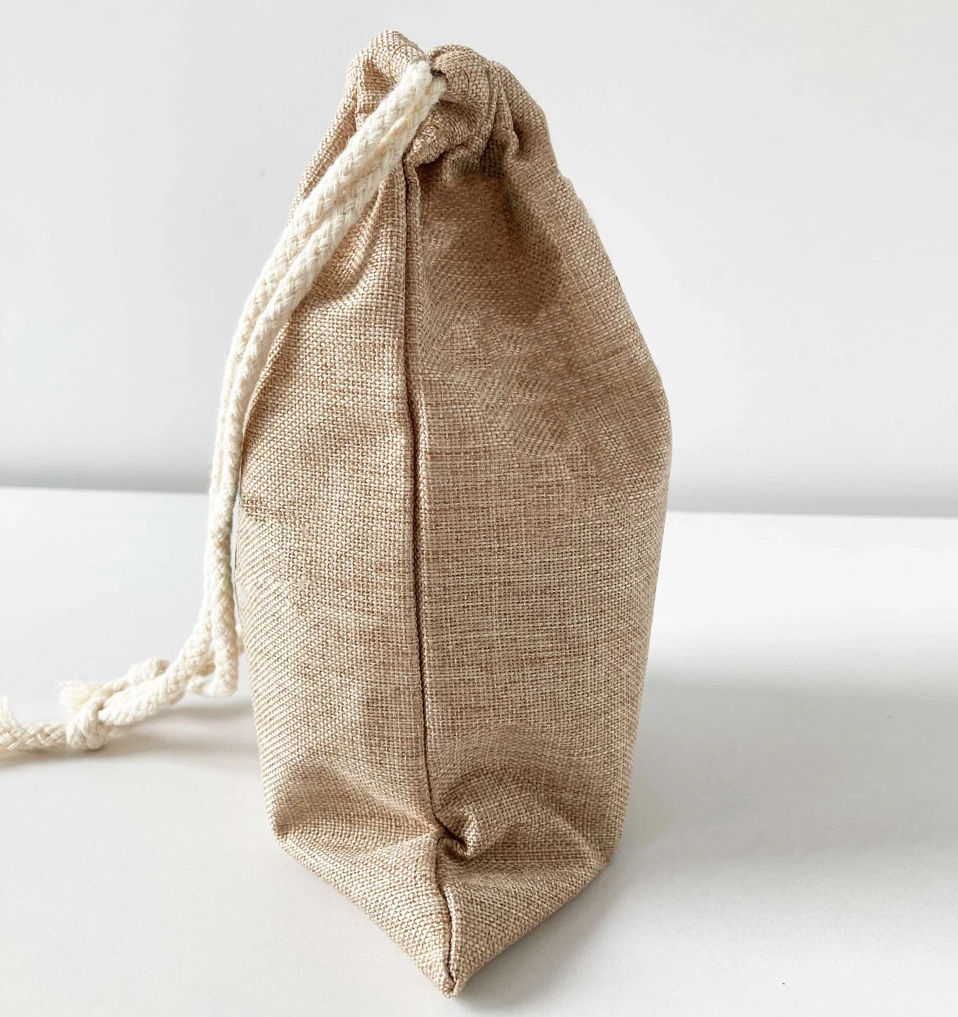 Wholesale/Supplier Small Cotton Linen Gift Cosmetic Bag Drawstring Cotton Muslin Dust Cosmetic Pouch