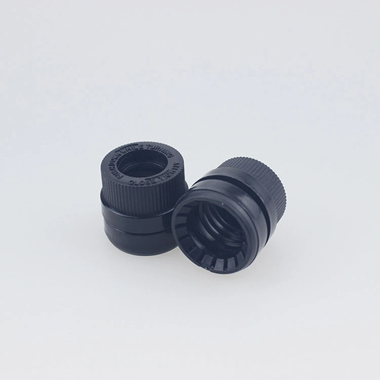 Factory Direct Supply 18 Teeth Anti-Theft Pressure-Spin Rubber Head Dropper Cap with Essential Oil Bottle Glass Dropper Cap