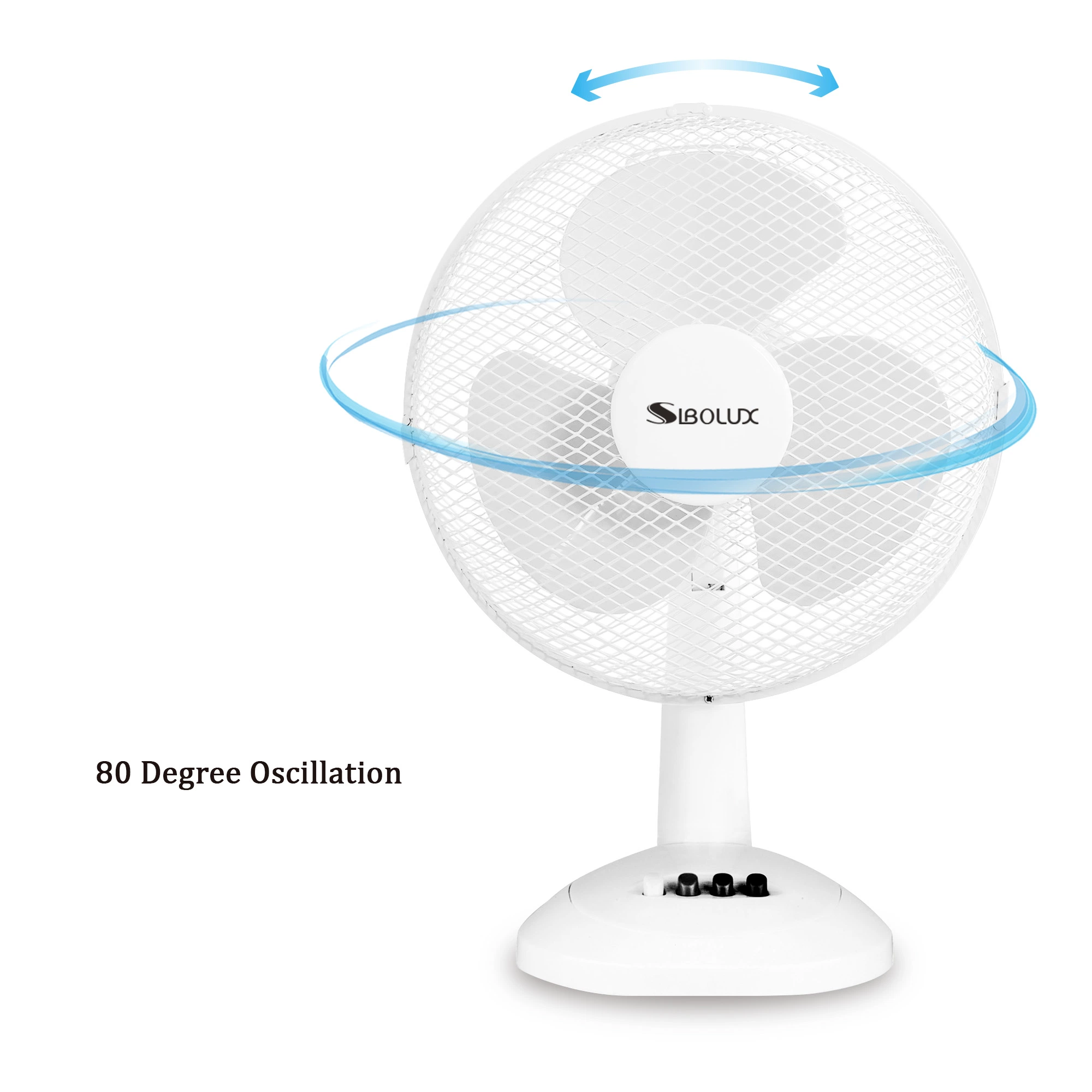 Venta caliente Ventilador de mesa de plástico de 12 pulgadas mini de bajo ruido del ventilador de mesa para niños