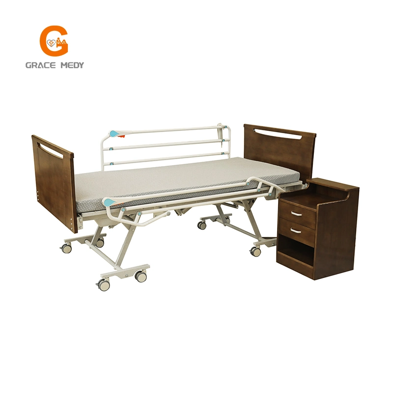 Hospital Equipments Foldable Electric Multi-Functional Nursing Care Bed for Home