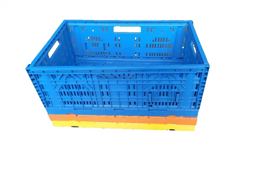 Plastic Crate Fruit Vegetable Livestock Transport Storage Cold Chain Storage Supply Chain Use Foldable Stackable Plastic Basket